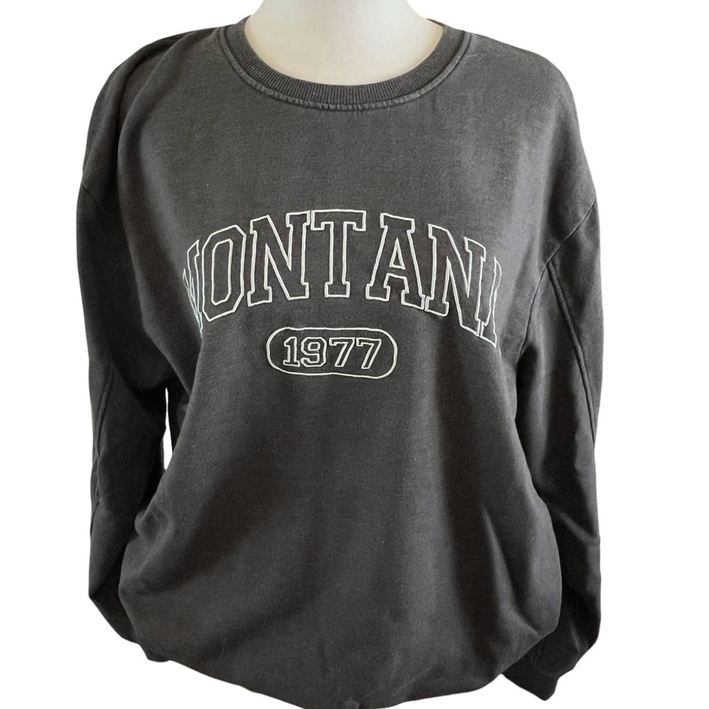 Full Tilt 'Montana' Crew Pullover Sweatshirt - Womens - Sz Medium - Grey